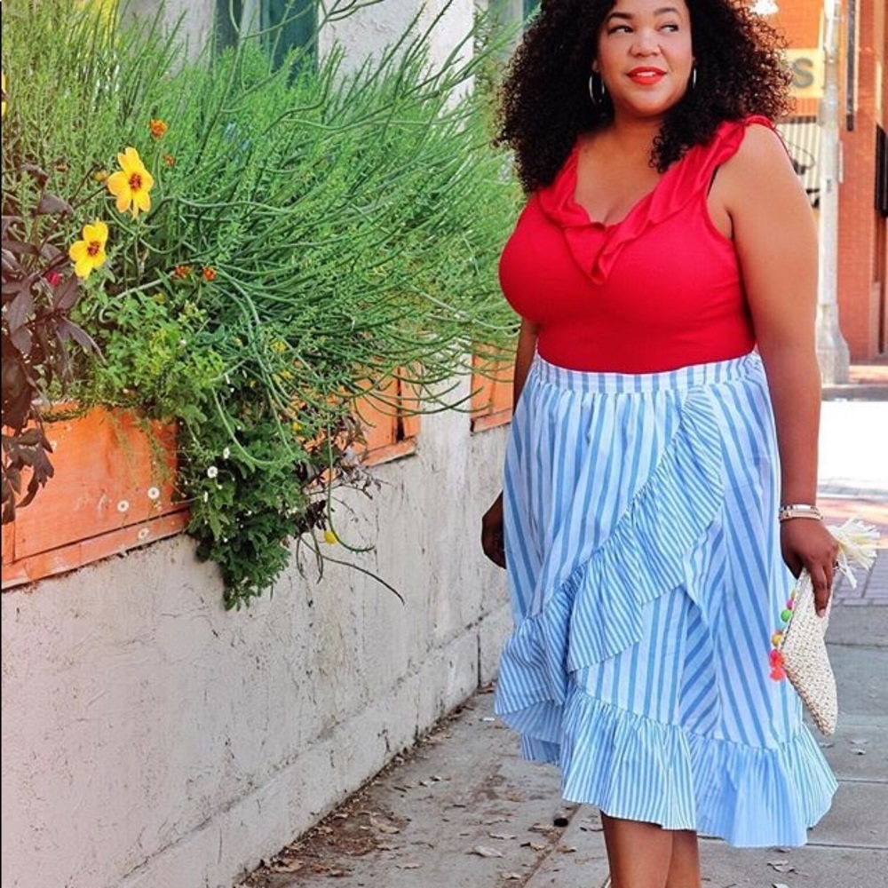 Striped Ruffle Skirt